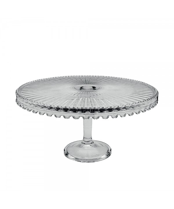 Medium glass pedestal tart dish 32x32x17cm