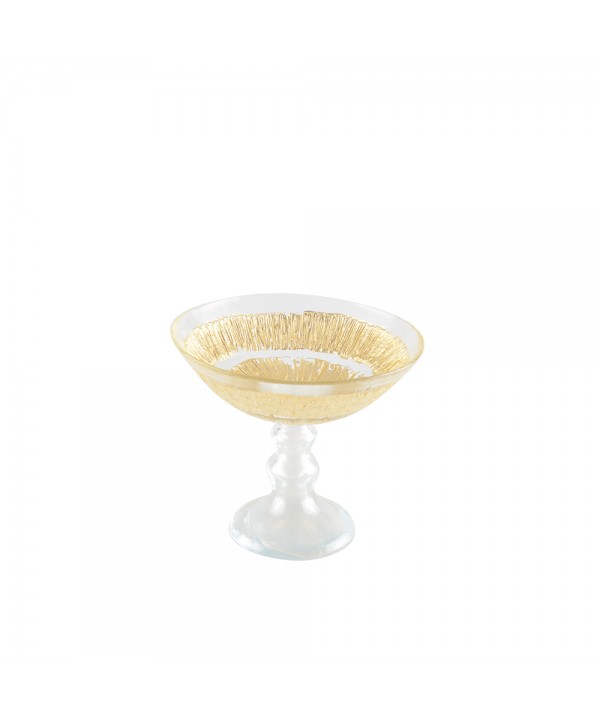 Golden pedestal bowl - sun