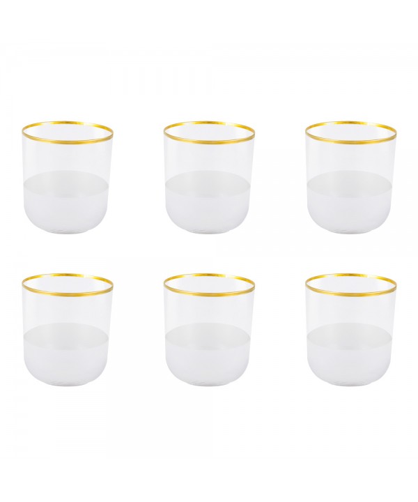 Low gold-edged water glasses Nish – set of 6