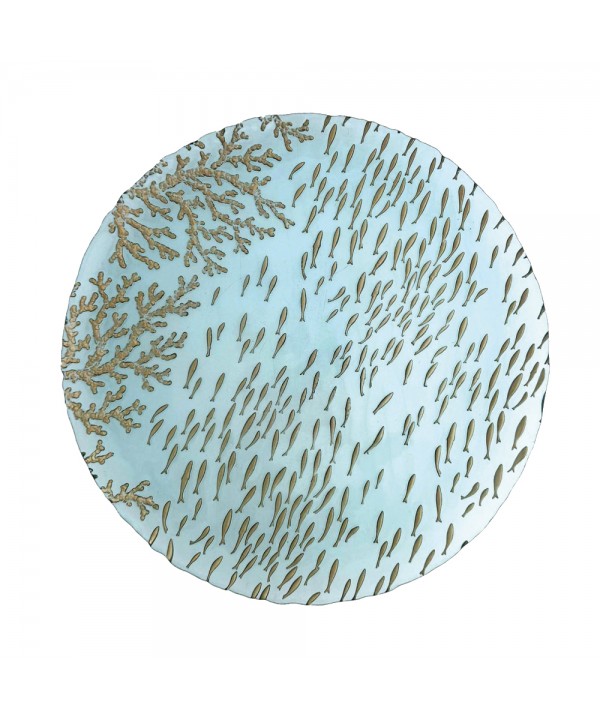 Sea blue serving dish 33x33x3cm