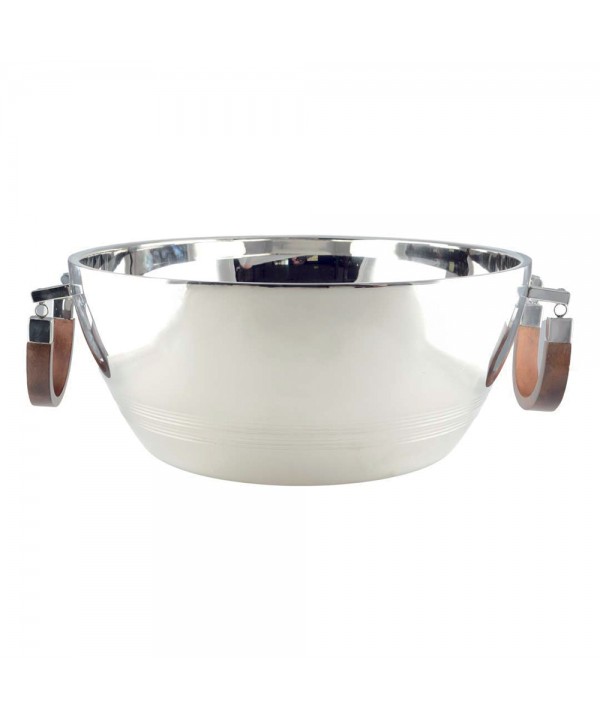 Double-walled champagne bucket with wooden handle 48x48x20cm