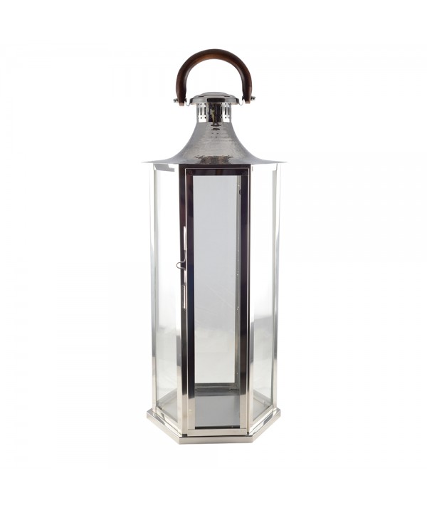 Large glass lantern 33x28x80cm