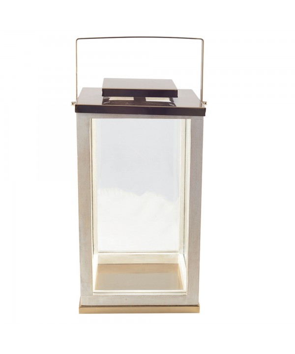 Small square glass lantern 25x25x47cm