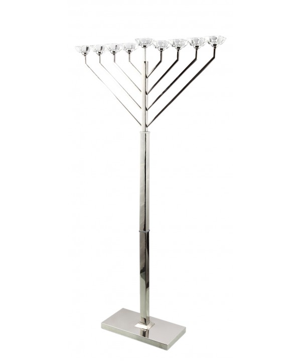 Silver menorah on stand 78x21x149cm