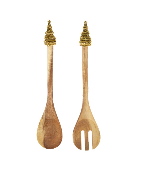 Couverts à salade acacia sapin