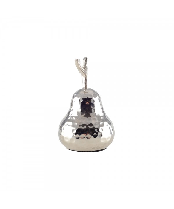 Poire décorative en argent 8.5x8.5x15.5cm