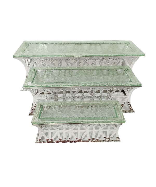 Supports à dessert argent - lot de 3