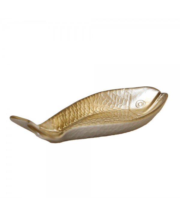 Coupelle poisson dorée grand modèle 25.5x11x3.5cm
