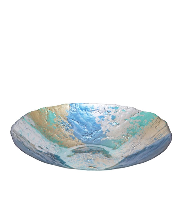 Coupe turquoise et dorée 32cm