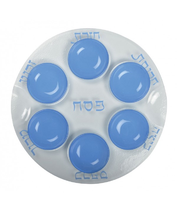 Plat seder coupelles bleues