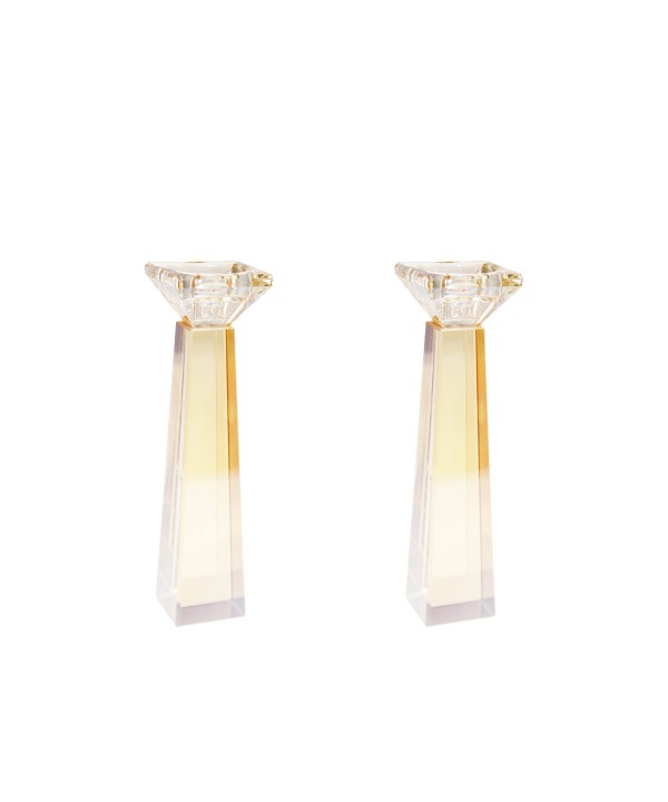 Bougeoir ambre h20cm - lot de 2