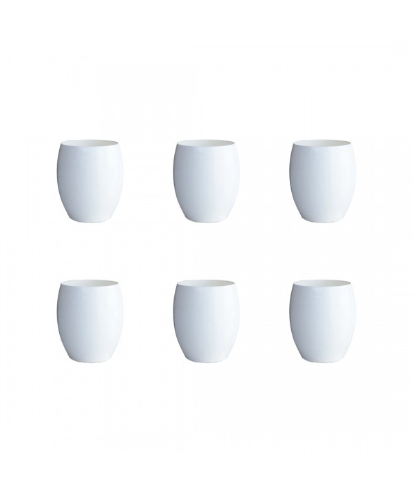 White low beer mugs in acrylic - set of 6