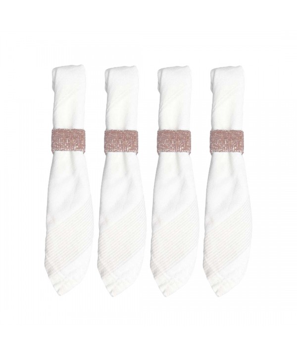 Lot de 4 ronds de serviettes rectangulaires pêche