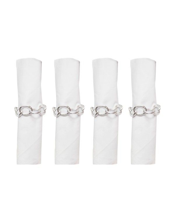 Lot de 4 ronds de serviette chaîne argent