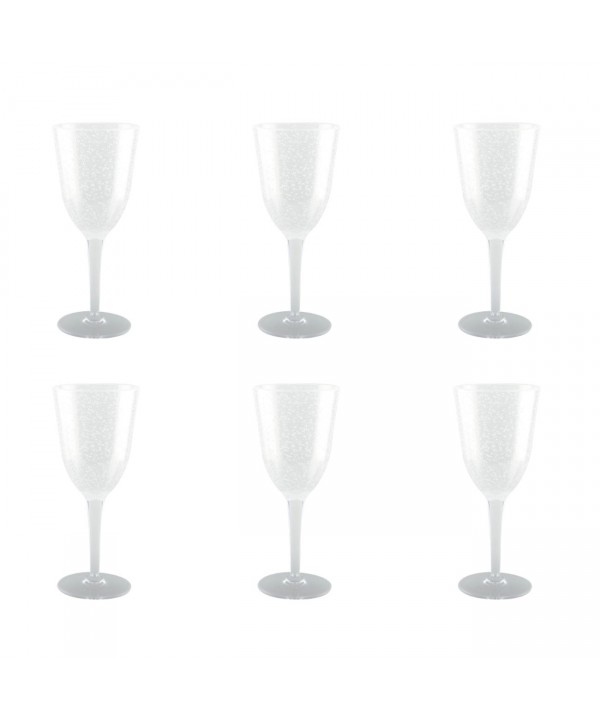 Verres à vin acrylique bulle -  lot de 6