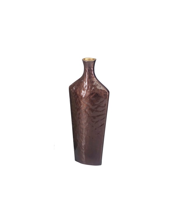 Vase marron en aluminium 17x8x40.5cm