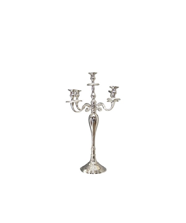 Bougeoir 5 feux argent 60cm