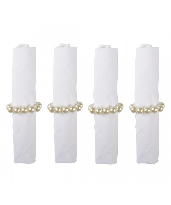Lot de 4 ronds de serviettes perles