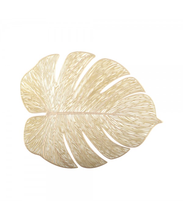 Dessous d'assiette feuille filigrane doré