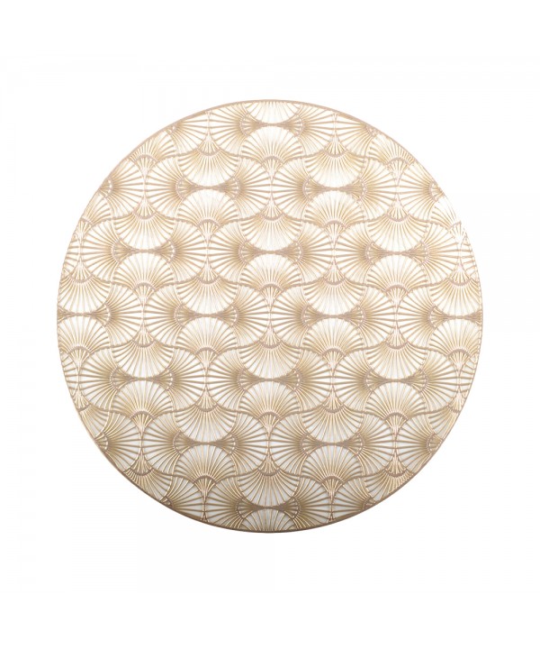 Dessous d'assiette rond ginkgo doré