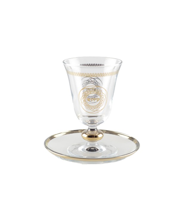 Verre à kiddouch rosace dorée