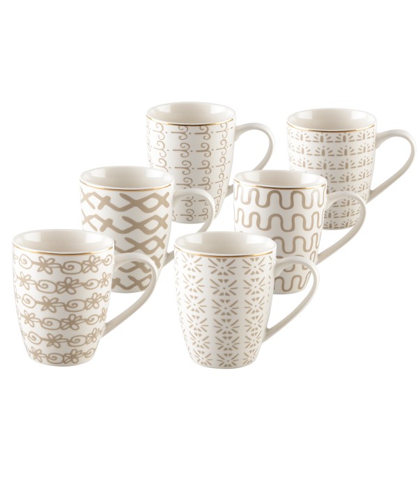 Mugs géométriques 350ml - lot de 6