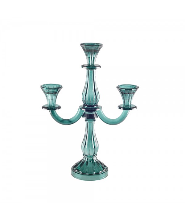 Chandelier 3 feux turquoise h35cm