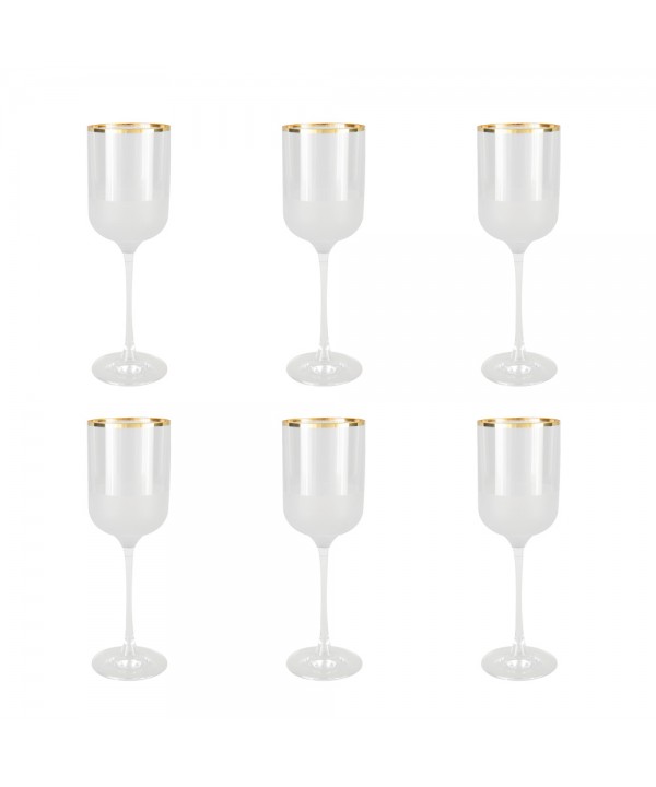 Verres à vin bord doré Nish  - lot de 6