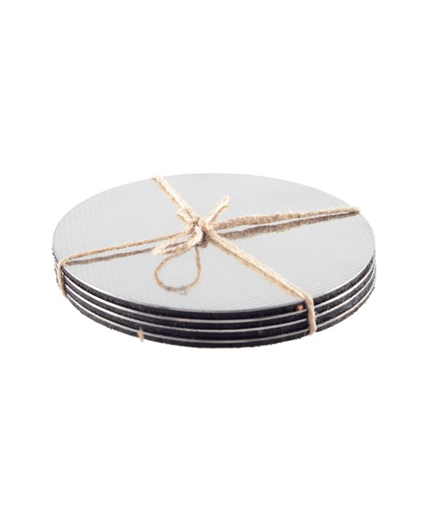 Dessous de verre argent 10x10cm - lot de 4