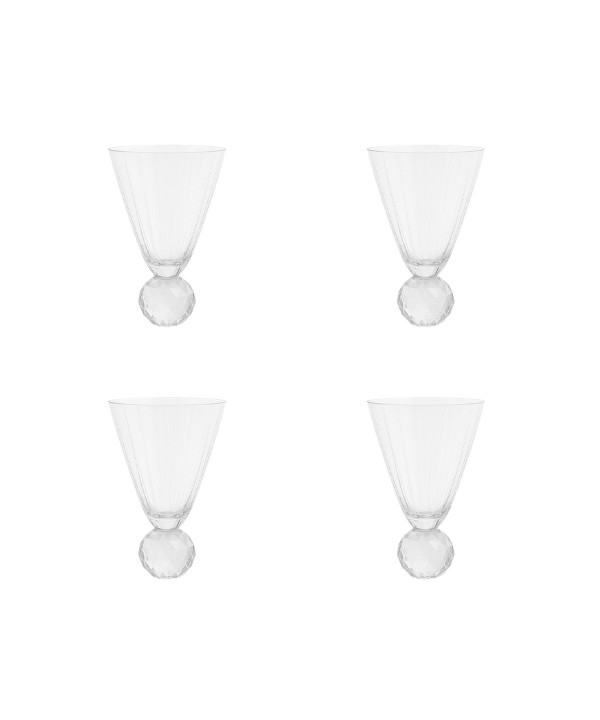 Verres à vin avec pied en diamant - lot de 4