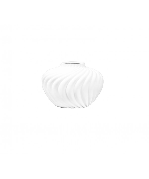Vase blanc rond chantilly en polyrésine 30x30x22cm