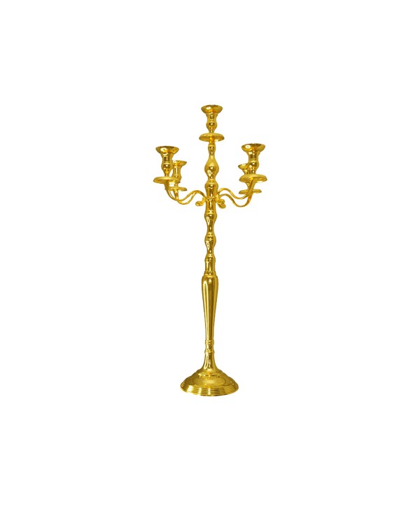 Bougeoir 5 feux doré 100cm