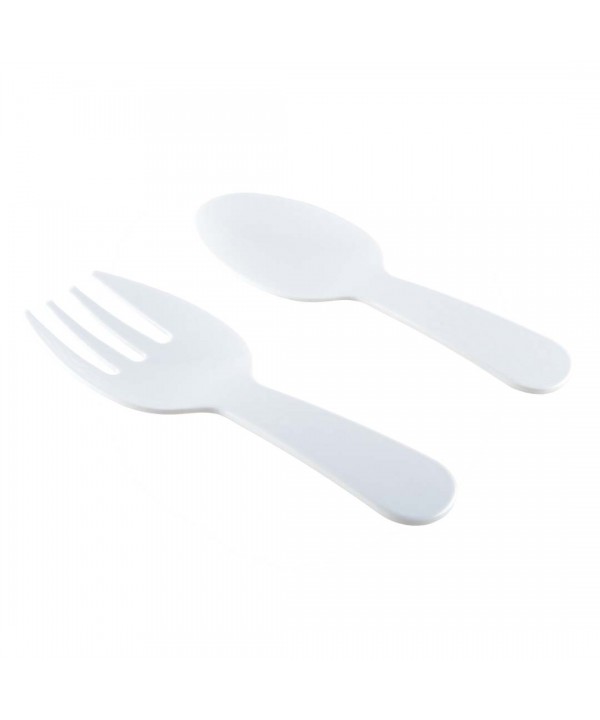 Couverts à salade blanc en mélamine 27x9.5x1cm