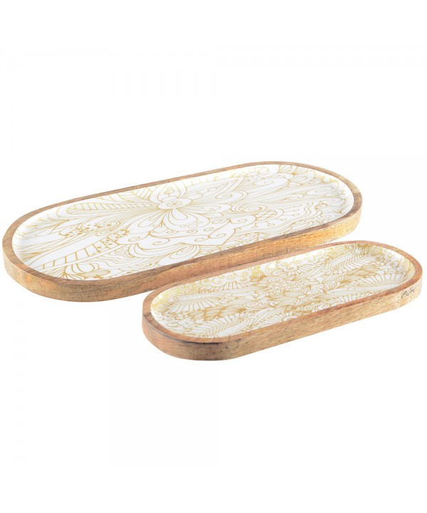 Plateaux abstraits ovales - lot de 2