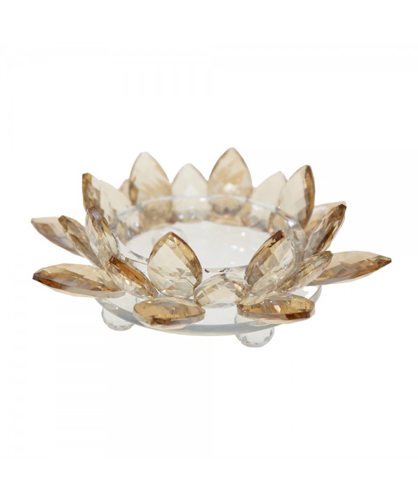 Bougeoir lotus ambre 18x18x7cm