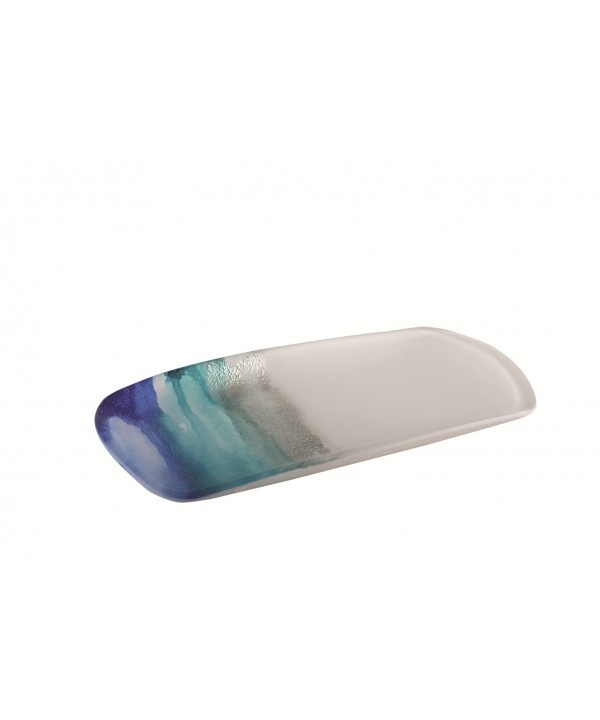 Plat à cake rectangulaire océan 28x14cm