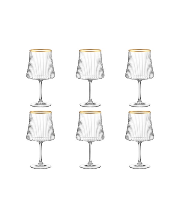 Verres à vin bord doré 360ml - lot de 6