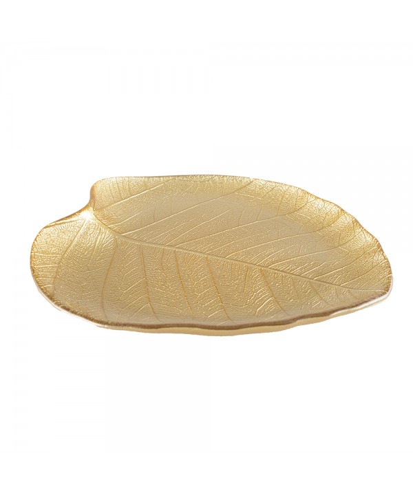 Coupelle feuille dorée grand modèle 27x24x2.5cm