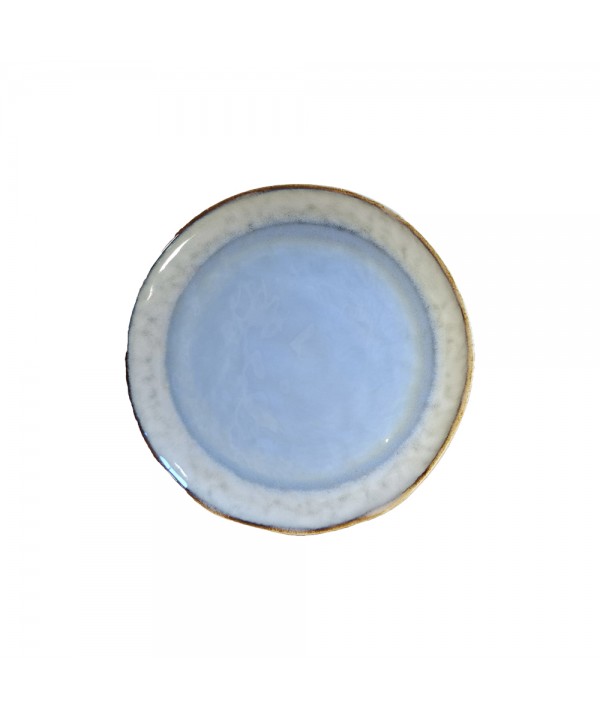 Assiette à dessert bleue en porcelaine 21.5x21.5x1.4cm