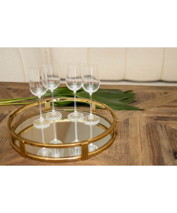Plateau miroir rond doré 34x34x5cm