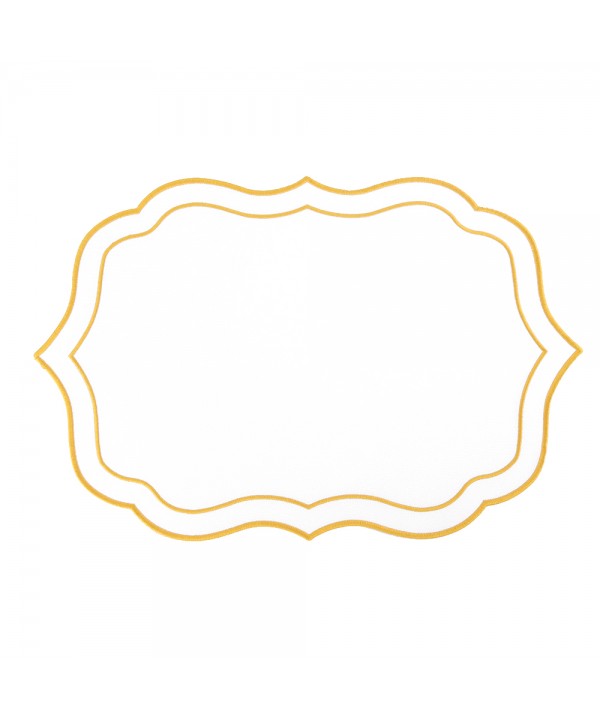 Dessous d'assiette blanc et doré