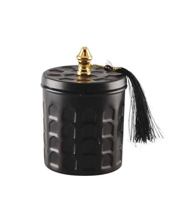 Bougie en boîte noire mat parfum vanille 8x12cm