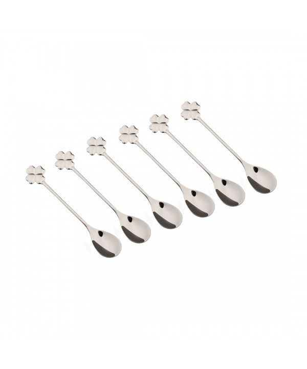 Cuillères argent trèfle - lot de 6