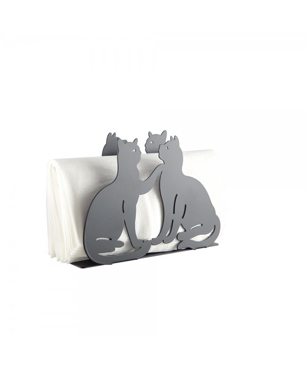 Porte-serviettes chat noir 14.5x4x10cm