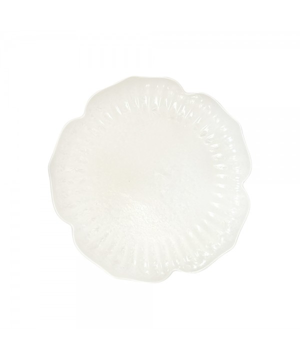 Assiette plate en porcelaine blanche Florale 25.5cm