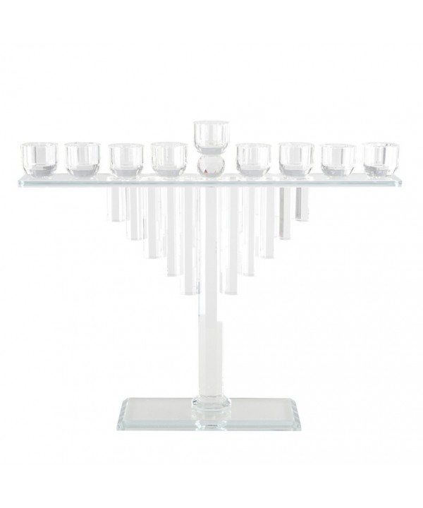 Menorah en verre cristal 40x8x45 cm