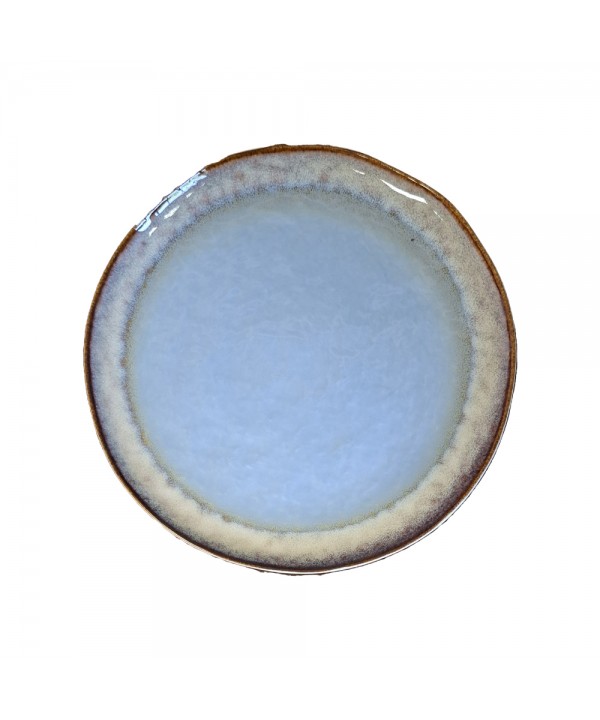 Assiette plate bleue en porcelaine 27x27x1.6cm