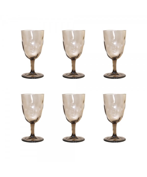 Verres à vin marron en acrylique - lot de 6