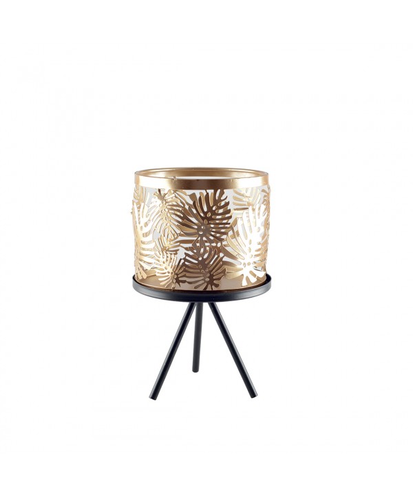Support plantes en métal avec vase doré h.22.5cm