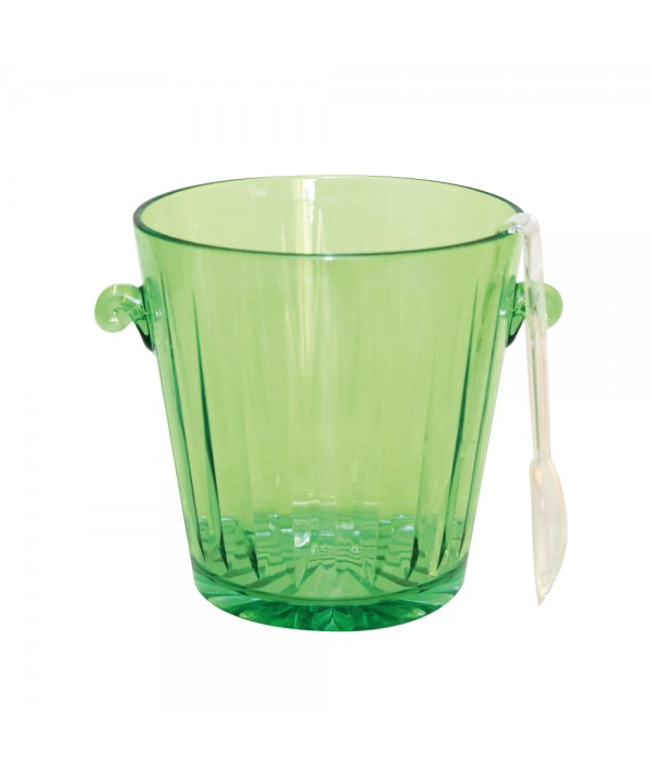 Seau à glaçons vert avec pince transparente 16.6x16.6x17cm